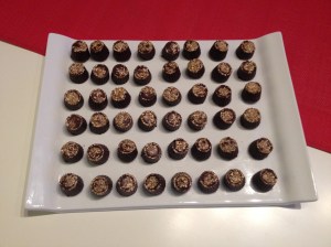 Chocolats noir au praliné