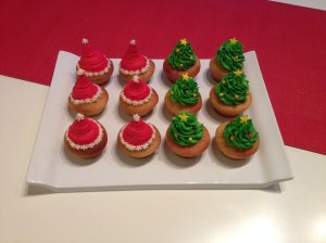 Cupcakes Sapin et Bonnet Pere Noel